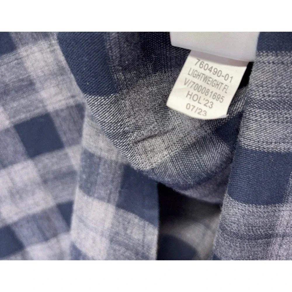 Banana Republic Shirt Mens Large Gray Plaid Button Down Flannel Untucked Fit‎